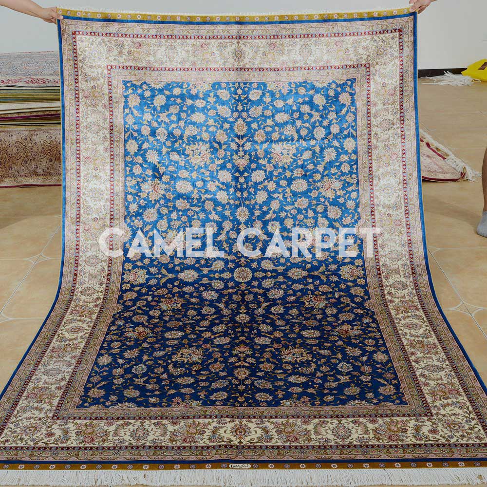 Blue Hand Knotted Silk Soft Area Rugs.jpg